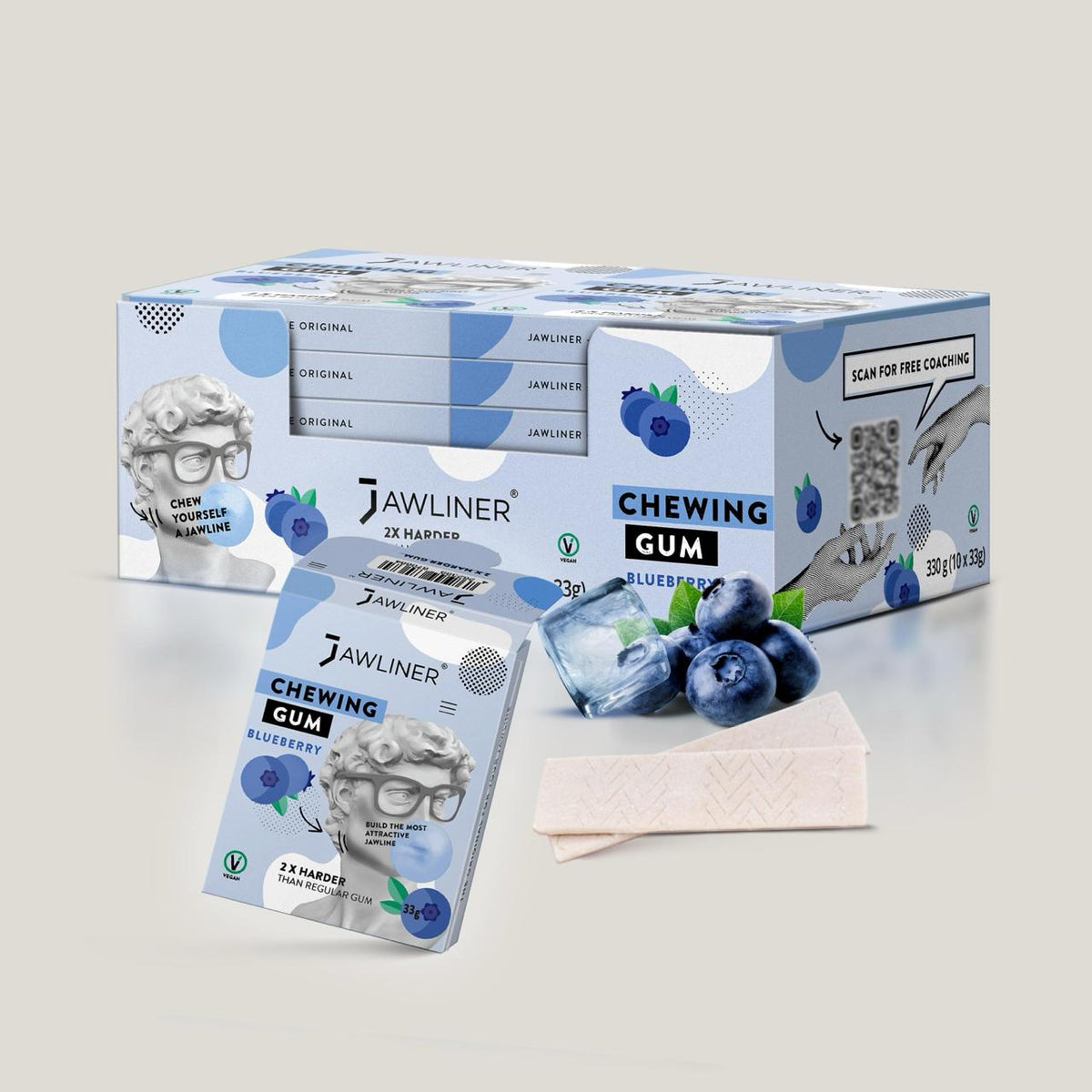 JAWLINER® Chewing Gum | Blueberry | Medium Hard