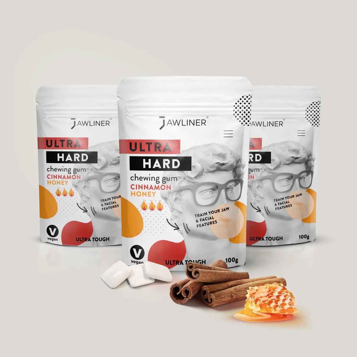 JAWLINER® Facial Fitness Chewing Gum | Cinnamon Honey
