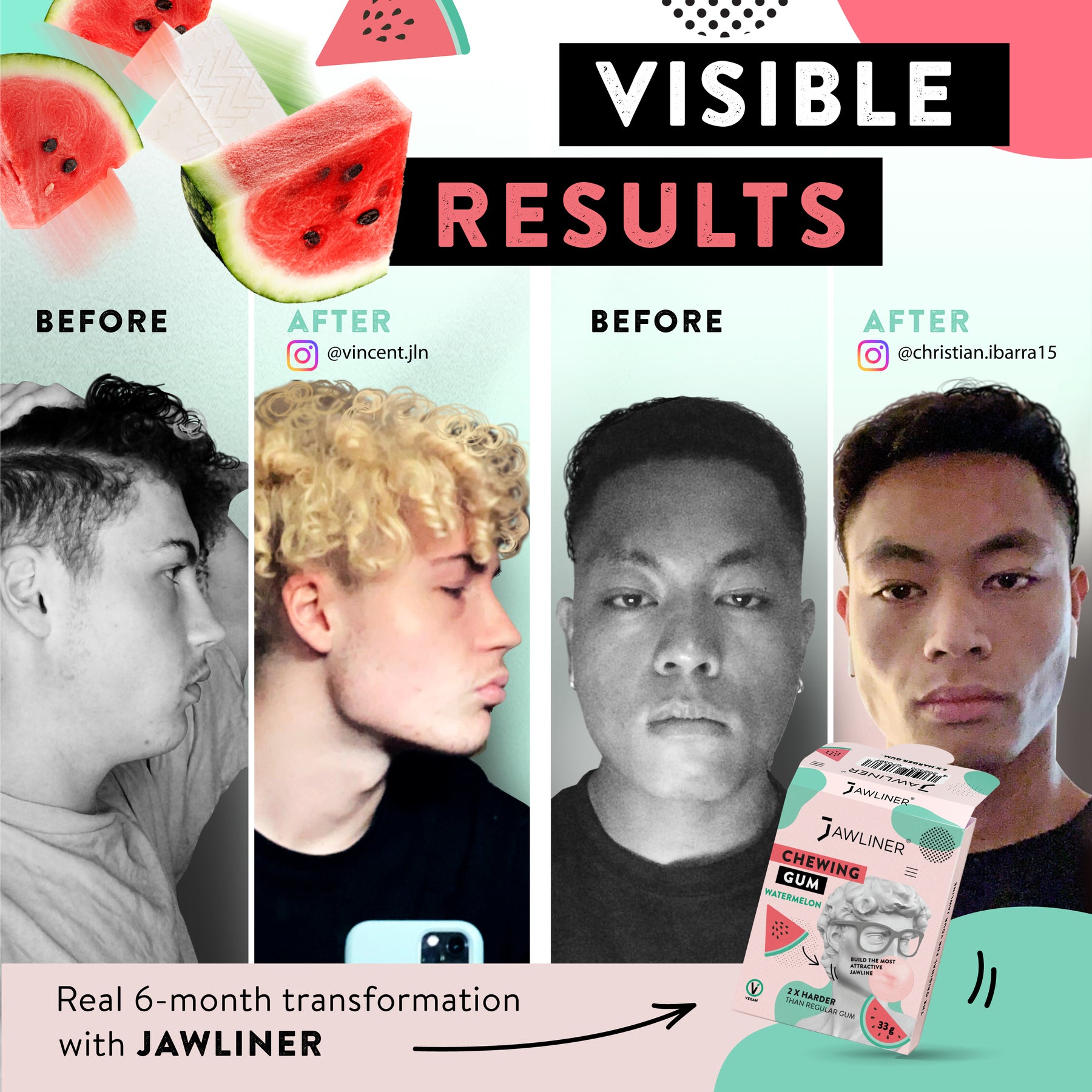 JAWLINER® Chewing Gum | Limited Edition | Watermelon | Medium Hard