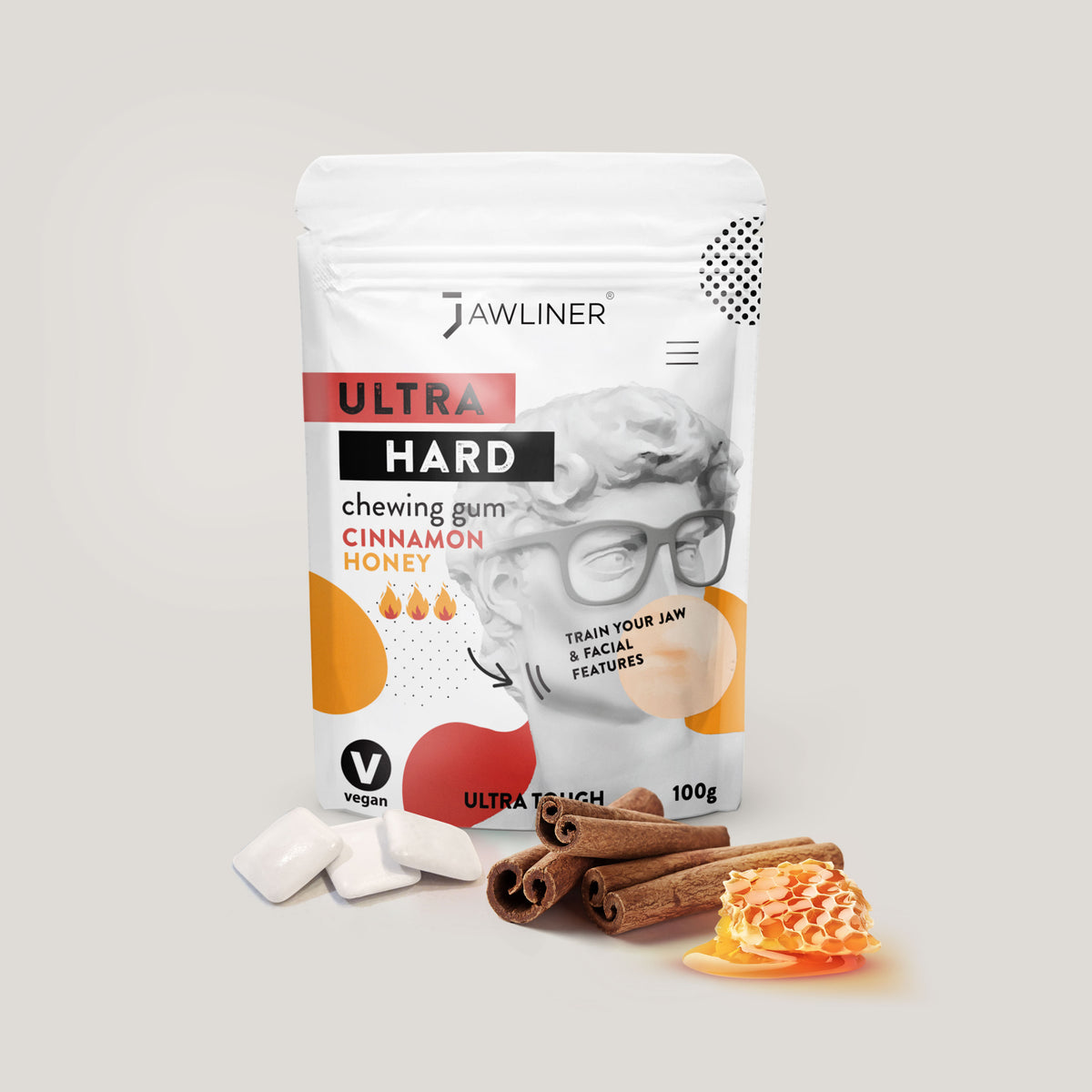 JAWLINER® Facial Fitness Chewing Gum | Cinnamon Honey