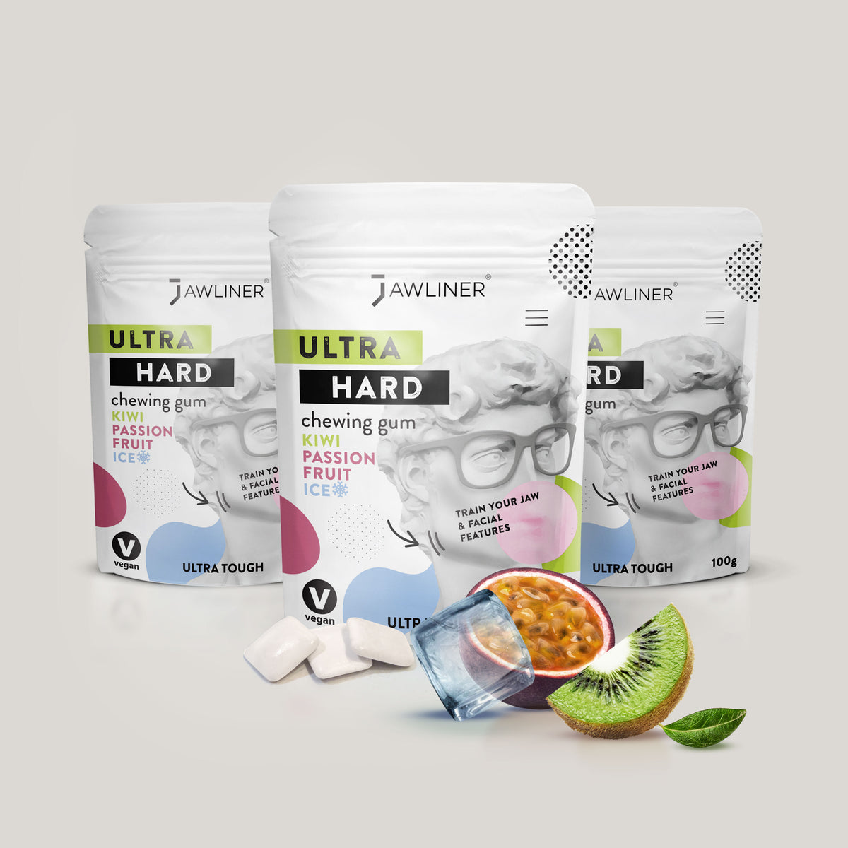 JAWLINER® Facial Fitness Chewing Gum | Kiwi Passion Fruit