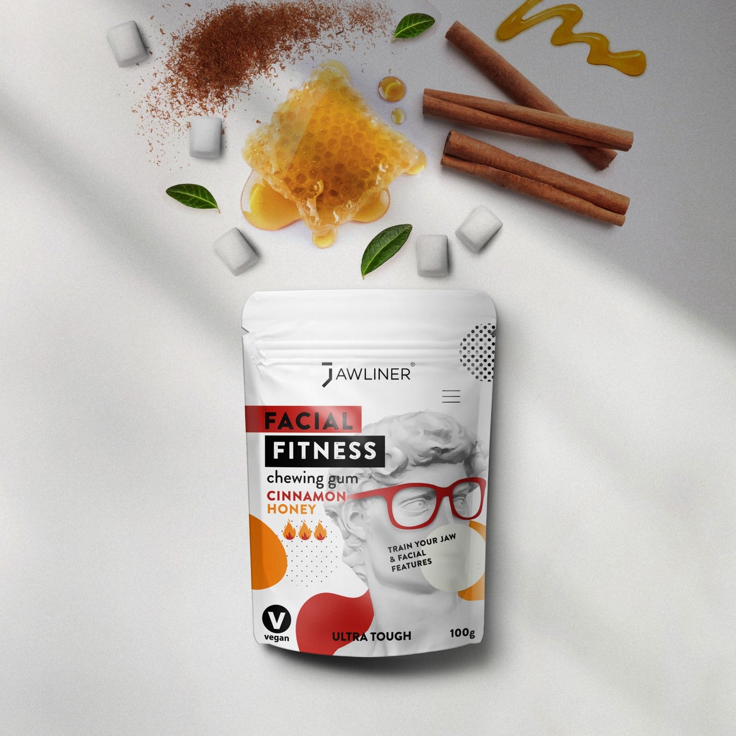 JAWLINER® Fitness Chewing Gum (New Flavor) Cinnamon Honey