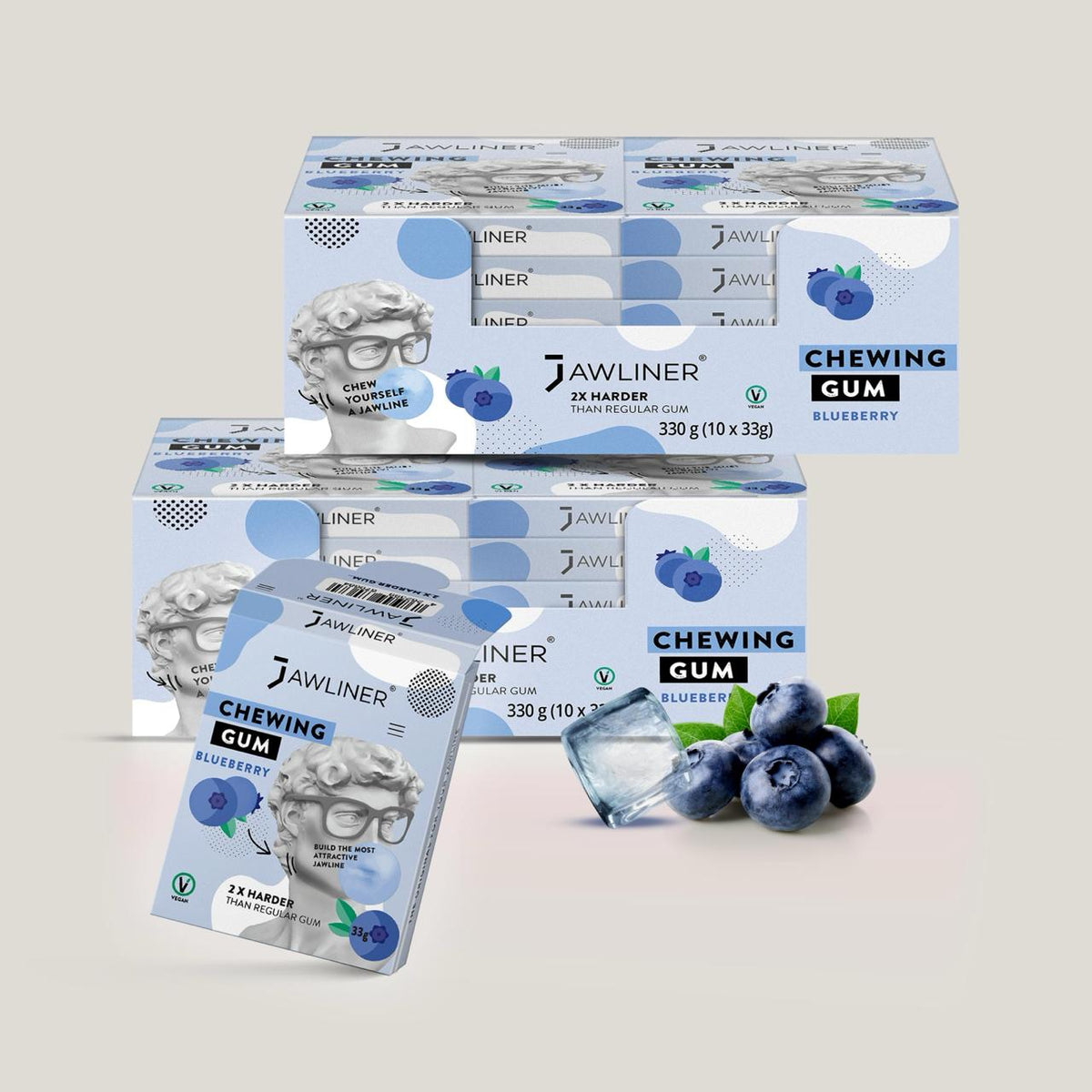 JAWLINER® Chewing Gum | Blueberry | Medium Hard