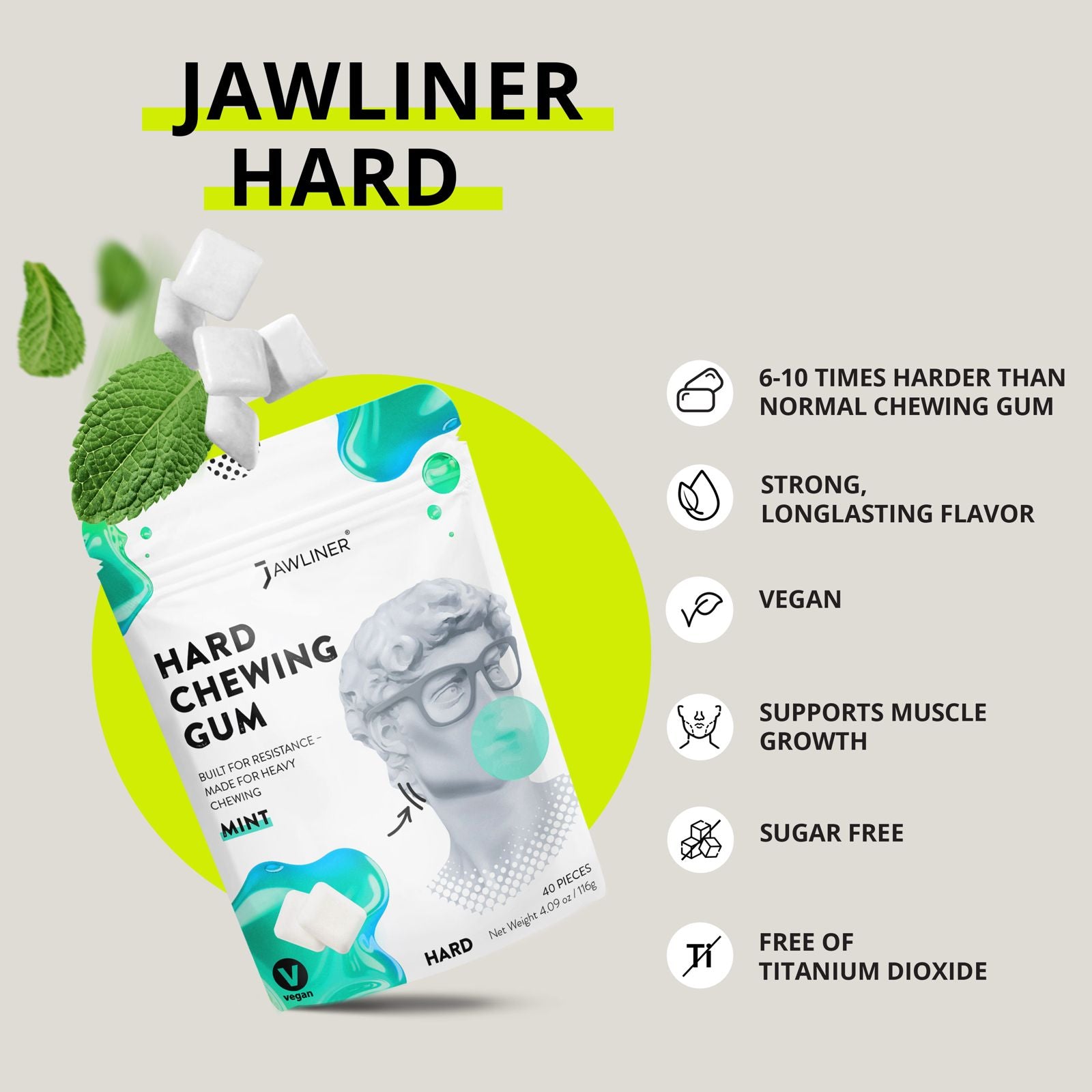 JAWLINER® Hard Chewing Gum | Watermelon | NEW DROP