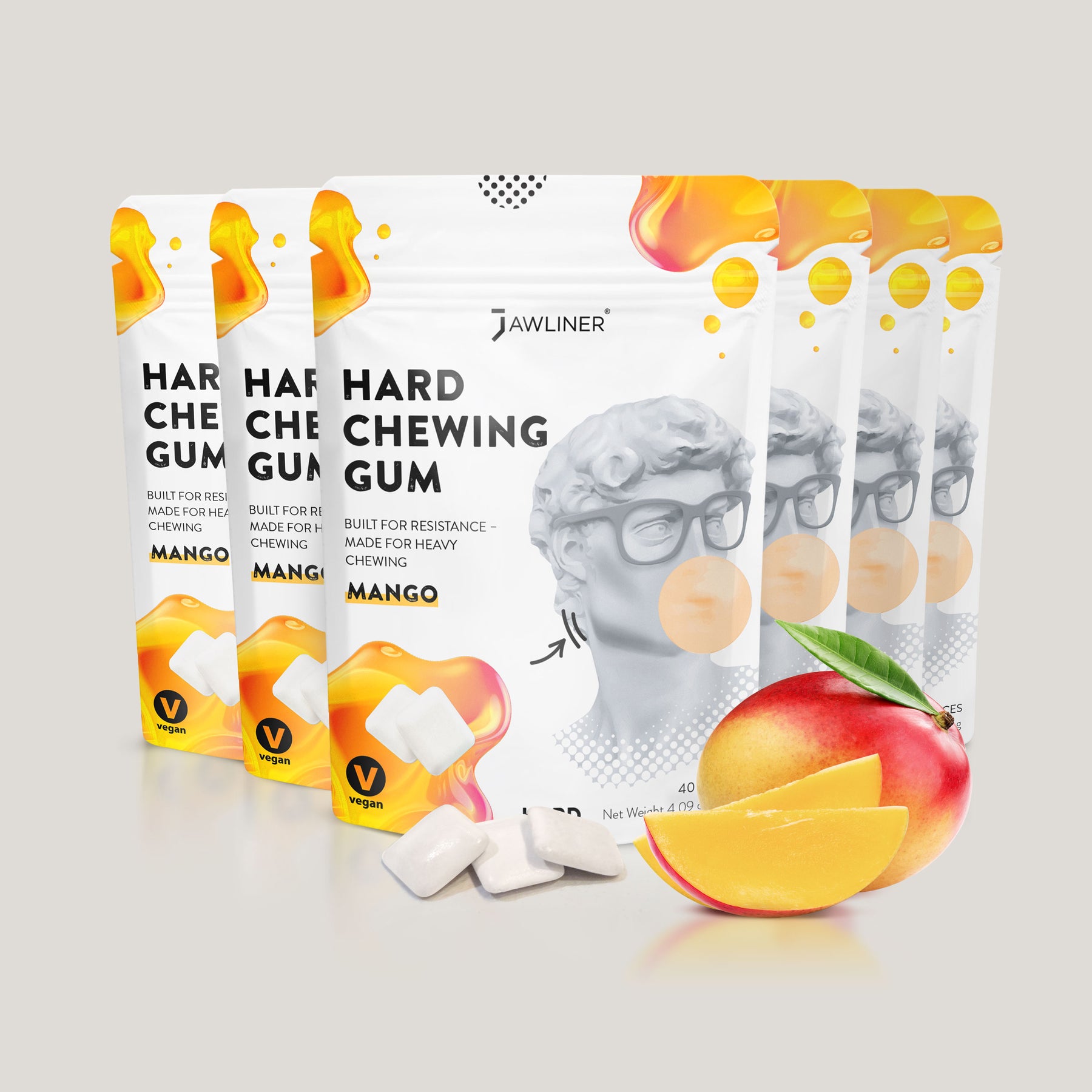JAWLINER® Hard Chewing Gum | Mango | NEW DROP