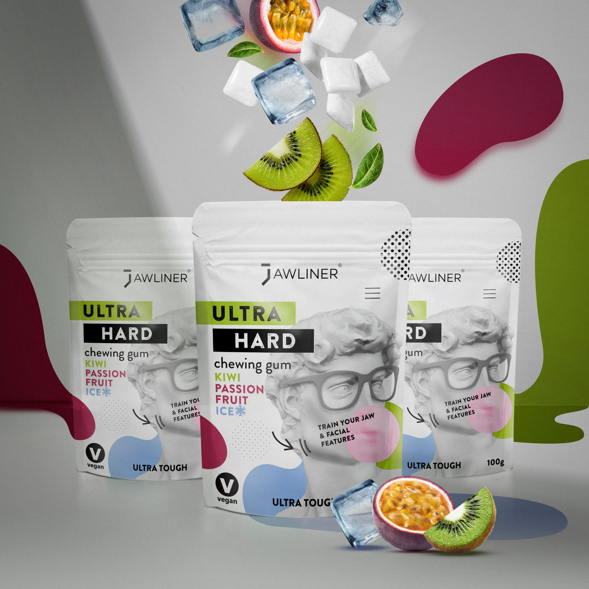 JAWLINER® Facial Fitness Chewing Gum | Kiwi Passion Fruit (BACK IN STOCK)